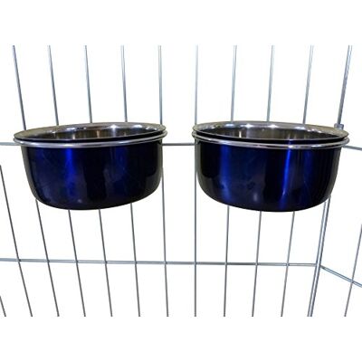 Ellie-Bo Pair of Dog Bowls For Crates, Cages or Pens and 3 Sizes (0.6Ltr Small, Blue) Ellie-Bo Pair of Dog Bowls For Crates, Cages or Pens and 3 Sizes (0.6Ltr Small, Blue)