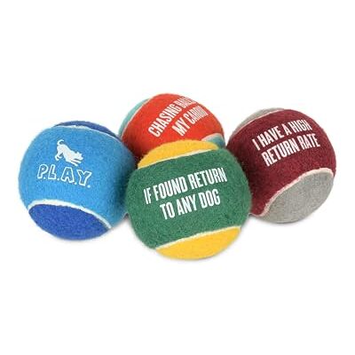 P.L.A.Y. P.L.A.Y Dog Toy_Dog Tennis Ball (4 pcs pack)_U P.L.A.Y. P.L.A.Y Dog Toy_Dog Tennis Ball (4 pcs pack)_U