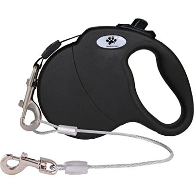 Crown 16ft Retractable Dog Leash for Large Breed Dogs up to 110 lbs with a Detachable Chew Proof Extender Wire Ropes (Black L) Crown 16ft Retractable Dog Leash for Large Breed Dogs up to 110 lbs with a Detachable Chew Proof Extender Wire Ropes (Black L)