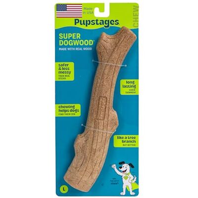 Pupstages Petstages Super Dogwood Dog Chew Toy, Large Safe & Long Lasting Chewable Sticks Made of Natural Wood and Durable Synthetic – USA Made Pupstages Petstages Super Dogwood Dog Chew Toy, Large Safe & Long Lasting Chewable Sticks Made of Natural Wood and Durable Synthetic – USA Made