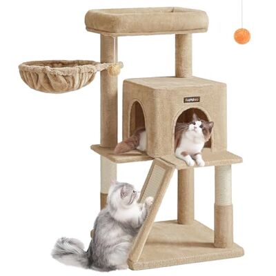 Feandrea Cat Tree Tower, Widened Perch for Large Cats, Camel Brown PCT051K03V1 Feandrea Cat Tree Tower, Widened Perch for Large Cats, Camel Brown PCT051K03V1