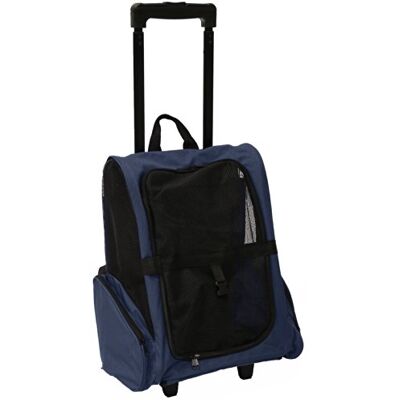 Floofy Friends Mool Pet Carrier Backpack with Integrated Trolley and Telescopic Handle, 36 x 36x49 cm, Navy Blue Floofy Friends Mool Pet Carrier Backpack with Integrated Trolley and Telescopic Handle, 36 x 36x49 cm, Navy Blue