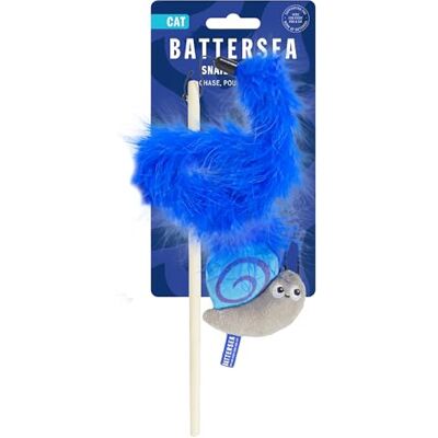 Rosewood Battersea Bugs Snail Teaser Wand Cat Teaser Toy for Cats & Kittens, All Breeds, Blue, 7cm x 48cm, Interactive and Fun Play Rosewood Battersea Bugs Snail Teaser Wand Cat Teaser Toy for Cats & Kittens, All Breeds, Blue, 7cm x 48cm, Interactive and Fun Play