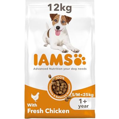 IAMS Adult Small Medium Complete Dry Dog Food Chicken 12kg With DentalCare System IAMS Adult Small Medium Complete Dry Dog Food Chicken 12kg With DentalCare System