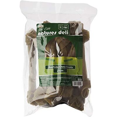 PPI 25cm Rawhide Chew Knots 10 Pk (SNG) 1.1kg PPI 25cm Rawhide Chew Knots 10 Pk (SNG) 1.1kg