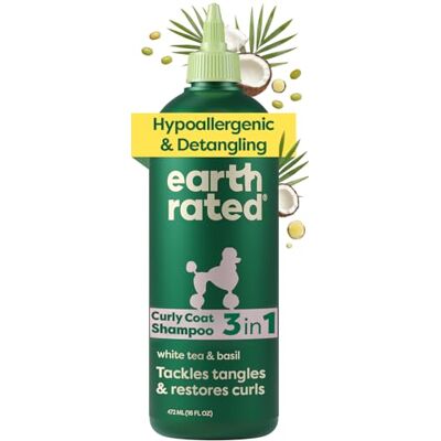 Earth Rated 3-in-1 Detangling Dog Shampoo and Conditioner, Deodorizing Oatmeal Shampoos for Dogs and Puppies, Great for Smelly Pets, White Tea and Basil Scent, 473 ml Earth Rated 3-in-1 Detangling Dog Shampoo and Conditioner, Deodorizing Oatmeal Shampoos for Dogs and Puppies, Great for Smelly Pets, White Tea and Basil Scent, 473 ml