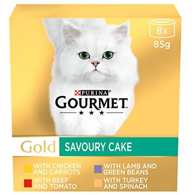 Gourmet Gold Savoury Cake Meat and Veg Variety Wet Cat Food 8x85g (Pack of 6) Gourmet Gold Savoury Cake Meat and Veg Variety Wet Cat Food 8x85g (Pack of 6)