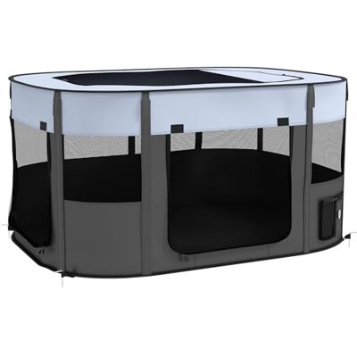 PawHut - Portable Dog Pen - Grey - Small Pets - Pet Pen PawHut - Portable Dog Pen - Grey - Small Pets - Pet Pen