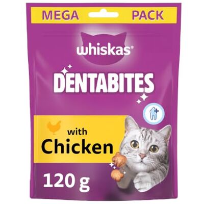 whiskas Dentabites Adult Cat Treats with Chicken 4 x 120g whiskas Dentabites Adult Cat Treats with Chicken 4 x 120g