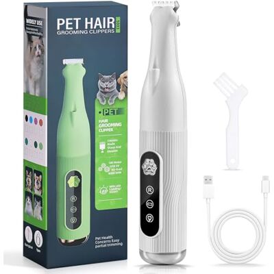 Lychico Dog Paw Trimmer with LED Light, 20mm Widen Blade Electric Dog Clippers for Groomming, Waterproof Pet Micro Precision Trimmer, Cordless Pet Clippers Shaver for Dogs Cats Paws, Eyes, Ears, Face Lychico Dog Paw Trimmer with LED Light, 20mm Widen Blade Electric Dog Clippers for Groomming, Waterproof Pet Micro Precision Trimmer, Cordless Pet Clippers Shaver for Dogs Cats Paws, Eyes, Ears, Face