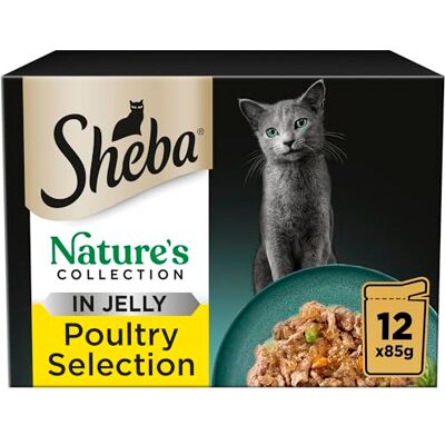 Sheba Natures Collection Cat Pouches Poultry Collection in Jelly, Pack of 4 x (12x85g) Sheba Natures Collection Cat Pouches Poultry Collection in Jelly, Pack of 4 x (12x85g)