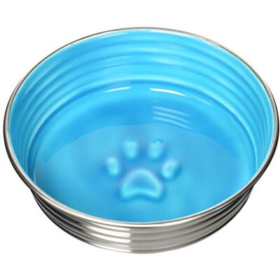 LOVING PETS Le Bol Glazed Interior Stainless Steel Dog Bowl Non-Slip Handwash Durable Pet Dish Seine Blue Medium (850 ml) LOVING PETS Le Bol Glazed Interior Stainless Steel Dog Bowl Non-Slip Handwash Durable Pet Dish Seine Blue Medium (850 ml)
