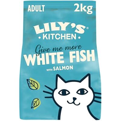Lily's Kitchen Lily’s Kitchen White Fish with Salmon, Adult Cat Dry Food (2kg), With Natural Ingredients, Grain-Free Recipe, Balanced Nutrition Proper Kibble, Dry Cat Food with Fish, For indoor cats and outdoor cats Lily's Kitchen Lily’s Kitchen White Fish with Salmon, Adult Cat Dry Food (2kg), With Natural Ingredients, Grain-Free Recipe, Balanced Nutrition Proper Kibble, Dry Cat Food with Fish, For indoor cats and outdoor cats