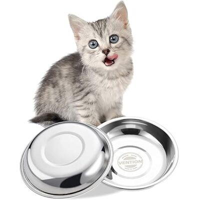 VENTION Stainless Steel Whisker Relief Cat Food Bowl, Shallow Metal Cat Bowls Set, 7-56 Oz Replacement Pet Cat Feeding Dishes for Raised/Elevated Stands, Work for Dog Plate, Dishwasher Safe VENTION Stainless Steel Whisker Relief Cat Food Bowl, Shallow Metal Cat Bowls Set, 7-56 Oz Replacement Pet Cat Feeding Dishes for Raised/Elevated Stands, Work for Dog Plate, Dishwasher Safe