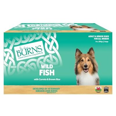 Burns Pet Natural Nutrition Adult and Senior Wet Dog Food Fish, Carrots and Wholegrain Brown Rice 16 x 395g Burns Pet Natural Nutrition Adult and Senior Wet Dog Food Fish, Carrots and Wholegrain Brown Rice 16 x 395g