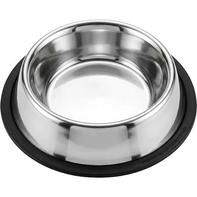 LOVING PETS Standard No-Tip Dog Bowl, 96-Ounce, nickel, 6 Pound (Pack of 1) LOVING PETS Standard No-Tip Dog Bowl, 96-Ounce, nickel, 6 Pound (Pack of 1)