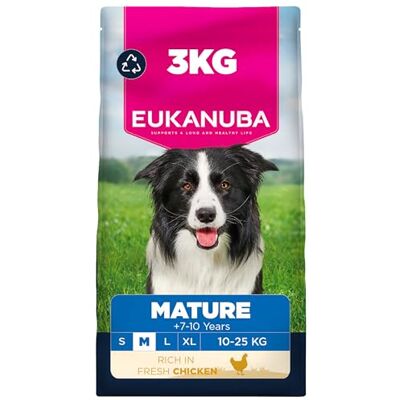 Eukanuba Fresh Chicken Complete Dry Dog Food For Mature Senior Medium Breed Dogs 3KG Eukanuba Fresh Chicken Complete Dry Dog Food For Mature Senior Medium Breed Dogs 3KG