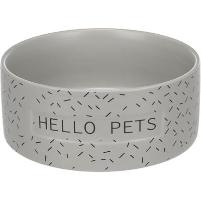 Flamingo FEEDING AND DRINKING BOWL LADA ROUND GREY 18x7CM 1100ML Flamingo FEEDING AND DRINKING BOWL LADA ROUND GREY 18x7CM 1100ML