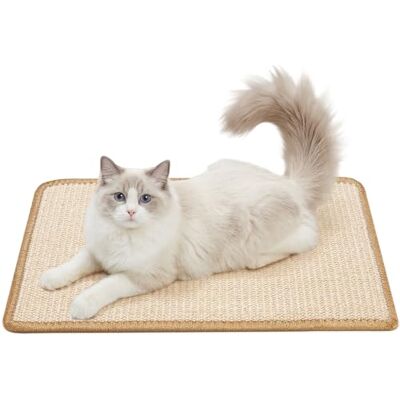 Gimars 50 x 30 cm Cat Scratching Mat, Natural Sisal Cat Scratcher Pad, Non-Slip Couch, Carpet & Wall Protector Guard for Indoor Cats, Beige Gimars 50 x 30 cm Cat Scratching Mat, Natural Sisal Cat Scratcher Pad, Non-Slip Couch, Carpet & Wall Protector Guard for Indoor Cats, Beige