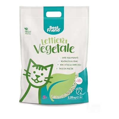 Best Friend 5 L Long Lasting Vegetable Cat Litter Tray Natural Sand and Super Clumping. Disposable in organic or toilet. Neutralises odours and does not stick to paws and fur. Best Friend 5 L Long Lasting Vegetable Cat Litter Tray Natural Sand and Super Clumping. Disposable in organic or toilet. Neutralises odours and does not stick to paws and fur.