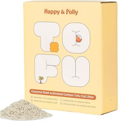 Happy & Polly Tofu Cat Litter – Fast Clumping, Flushable, Ultra Absorbent, Low Tracking, 100% Natural Raw Materials with Coconut Charcoal(2.5kg) Happy & Polly Tofu Cat Litter – Fast Clumping, Flushable, Ultra Absorbent, Low Tracking, 100% Natural Raw Materials with Coconut Charcoal(2.5kg)