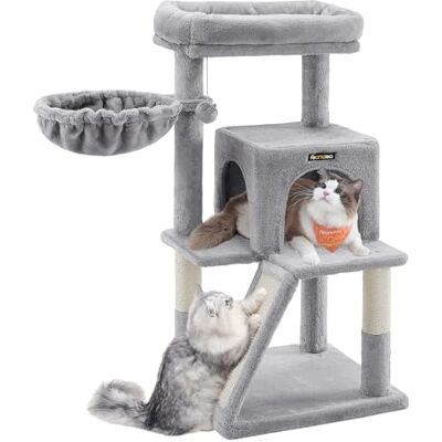 Feandrea Cat Tree Tower, Widened Perch for Large Cats, Light Grey PCT51WV1 Feandrea Cat Tree Tower, Widened Perch for Large Cats, Light Grey PCT51WV1