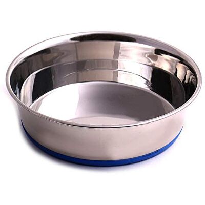 Max and Neo Heavyweight Non-Skid Rubber Bottom Stainless Steel Dog Bowl We Donate a Bowl to a Dog Rescue for Every Bowl Sold (Small 32oz 6.5" Diameter) Max and Neo Heavyweight Non-Skid Rubber Bottom Stainless Steel Dog Bowl We Donate a Bowl to a Dog Rescue for Every Bowl Sold (Small 32oz 6.5" Diameter)