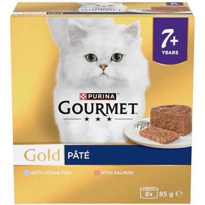 Gourmet Gold Senior 7+ Pate Fish Wet Cat Food 8x85g (Pack of 6) Gourmet Gold Senior 7+ Pate Fish Wet Cat Food 8x85g (Pack of 6)