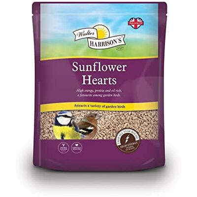 Walter Harrisons Walter Harrison's Bird Food Sunflower Hearts No Mess High Energy for Wild Garden Birds, 4 kg (Pack of 1) Walter Harrisons Walter Harrison's Bird Food Sunflower Hearts No Mess High Energy for Wild Garden Birds, 4 kg (Pack of 1)