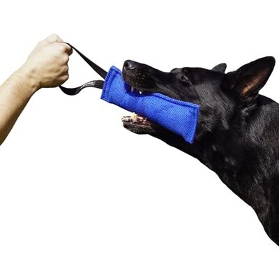 DINGO GEAR WWW.DINGOGEAR.COM 1977 DINGO GEAR Bite Tug Toy for the Dog Training, K9, IGP, Schutzhund, Blind Search, Prey Drive, Fetch, Play, Handmade of Sturdy Nylcot, 1 Handle, Blue, Size L (S00061) DINGO GEAR WWW.DINGOGEAR.COM 1977 DINGO GEAR Bite Tug Toy for the Dog Training, K9, IGP, Schutzhund, Blind Search, Prey Drive, Fetch, Play, Handmade of Sturdy Nylcot, 1 Handle, Blue, Size L (S00061)