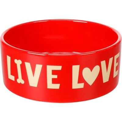 Flamingo FEEDING & DRINKING BOWL LILOBA CERAMIC RED 20x20x8CM Flamingo FEEDING & DRINKING BOWL LILOBA CERAMIC RED 20x20x8CM