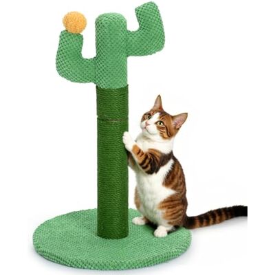 Happy & Polly Cat Scratching Post for Indoor Cats Cactus Cat Scratch Post in Jute Rope 50cm Cat Scratcher with Stable Base for Kittens and Small Cats Happy & Polly Cat Scratching Post for Indoor Cats Cactus Cat Scratch Post in Jute Rope 50cm Cat Scratcher with Stable Base for Kittens and Small Cats