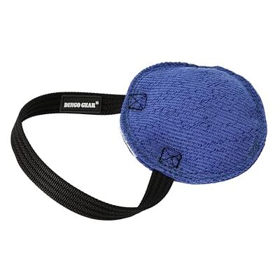 DINGO GEAR WWW.DINGOGEAR.COM 1977 DINGO GEAR Berta Tug Toy for Bite Training, IGP, Fetch, Obedience, Dog Sports, Hand Sewn Strong Stitching French Material Bite Tug 1 Handle, Disc Shape Blue S00091 DINGO GEAR WWW.DINGOGEAR.COM 1977 DINGO GEAR Berta Tug Toy for Bite Training, IGP, Fetch, Obedience, Dog Sports, Hand Sewn Strong Stitching French Material Bite Tug 1 Handle, Disc Shape Blue S00091