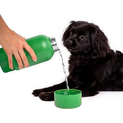 Ubbi Stainless Steel Insulated Portable 32 oz. Water Bottle for Dogs and Owners with Attached Dog Bowl, Green Ubbi Stainless Steel Insulated Portable 32 oz. Water Bottle for Dogs and Owners with Attached Dog Bowl, Green