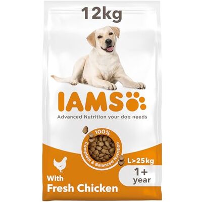 IAMS Adult Large Complete Dry Dog Food Chicken 12kg With DentalCare System IAMS Adult Large Complete Dry Dog Food Chicken 12kg With DentalCare System