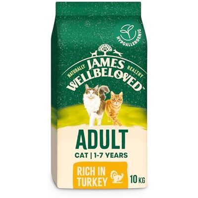 James Wellbeloved Hypoallergenic Dry Cat Food for Adult Cats Turkey 10 kg James Wellbeloved Hypoallergenic Dry Cat Food for Adult Cats Turkey 10 kg