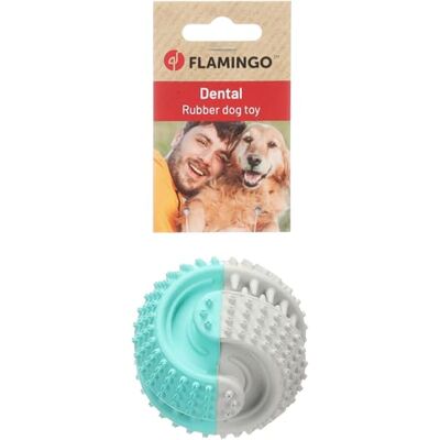 Flamingo TOY GROWI DENTAL BALL WHITE/GREEN DIAMETER 8CM Flamingo TOY GROWI DENTAL BALL WHITE/GREEN DIAMETER 8CM