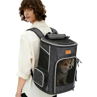 Morpilot Cat Backpack Dog Backpack for Cats and Small Dogs 7 kg, Foldable Pet Backpack with Inner Safety Lead and Shell Eclipse Grey Morpilot Cat Backpack Dog Backpack for Cats and Small Dogs 7 kg, Foldable Pet Backpack with Inner Safety Lead and Shell Eclipse Grey