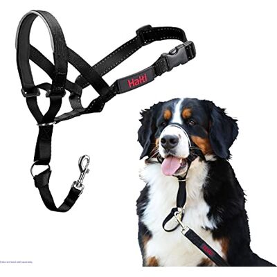Halti Headcollar for Dogs Size 4, Black Stop Your Dog Pulling on the Lead Adjustable, Reflective, Lightweight Padded Nose Band Training Collar for Large Dogs Halti Headcollar for Dogs Size 4, Black Stop Your Dog Pulling on the Lead Adjustable, Reflective, Lightweight Padded Nose Band Training Collar for Large Dogs