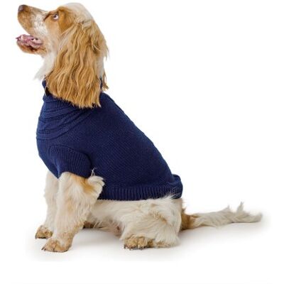 Ancol Muddy Paws Cable Knit Dog Puppy Sweater Blue Luxurious Knitted Pet Jumper with Full Length Coverage Cold Weather Protection and Additional Layering XXS Ancol Muddy Paws Cable Knit Dog Puppy Sweater Blue Luxurious Knitted Pet Jumper with Full Length Coverage Cold Weather Protection and Additional Layering XXS