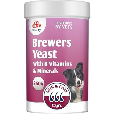 8in1 Brewer's Yeast Dog Supplement Skin & Coat Care B Vitamins Omega-3 260 Tabs 8in1 Brewer's Yeast Dog Supplement Skin & Coat Care B Vitamins Omega-3 260 Tabs