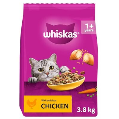 whiskas Adult Dry Cat Food 3.8kg with Chicken (Pack of 3) whiskas Adult Dry Cat Food 3.8kg with Chicken (Pack of 3)