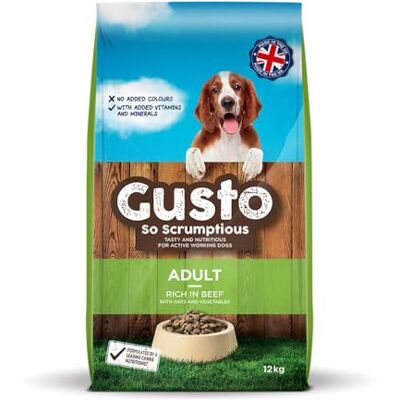 GUSTO Complete Adult Working Dog Beef and Veg, 12 kg GUSTO Complete Adult Working Dog Beef and Veg, 12 kg
