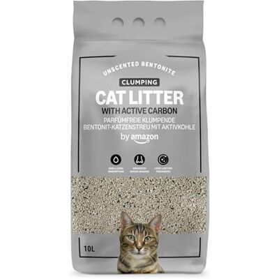 by Amazon Clumping Unscented Cat Litter with Active Carbon 10L (Pack of 1) by Amazon Clumping Unscented Cat Litter with Active Carbon 10L (Pack of 1)