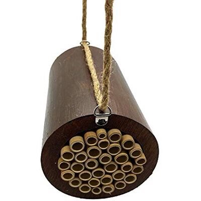 VIE Naturals Bamboo Barrel Bee House, 15x9x9cm, Multicolor, One Size VIE Naturals Bamboo Barrel Bee House, 15x9x9cm, Multicolor, One Size