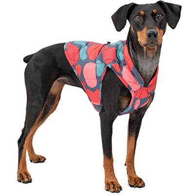 Kurgo Loft Dog Jacket, Reversible Winter Coat for Dogs, Reflective, Wear with Harness, Water Resistant, For Small Medium Large Pets (Lava Lamp, L) Kurgo Loft Dog Jacket, Reversible Winter Coat for Dogs, Reflective, Wear with Harness, Water Resistant, For Small Medium Large Pets (Lava Lamp, L)