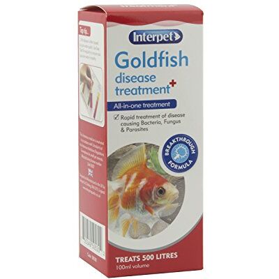 Interpet Goldfish Disease All-in-One Aquarium Fish Treatment, Treats Bacteria, Fungus & Parasites, Works Rapidly, 100 ml, Treats 500 litres Interpet Goldfish Disease All-in-One Aquarium Fish Treatment, Treats Bacteria, Fungus & Parasites, Works Rapidly, 100 ml, Treats 500 litres