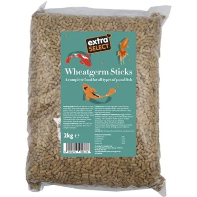 Extra Select Wheatgerm Fish Food Sticks Easily Digestible Winter Pond Food for Koi and Goldfish, with Spirulina 2kg Bag Extra Select Wheatgerm Fish Food Sticks Easily Digestible Winter Pond Food for Koi and Goldfish, with Spirulina 2kg Bag