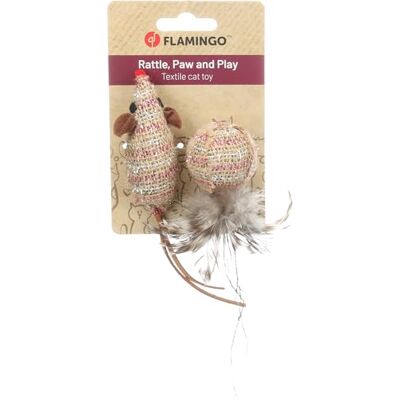 Flamingo TOY TEXU BALL + MOUSE BROWN 9x4x4CM Flamingo TOY TEXU BALL + MOUSE BROWN 9x4x4CM