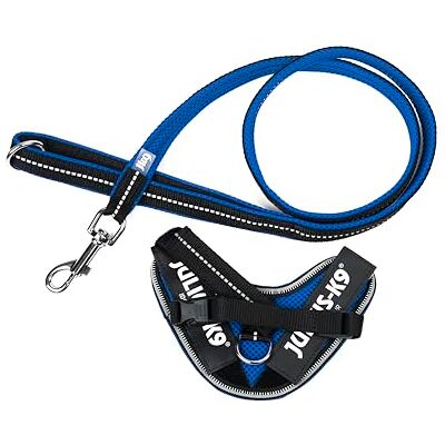 Julius-K9 IDC Powair Bundle IDC Powair Harness, Size: 3XS/Baby 1, Blue + IDC Powair Leash, Size: 1,2 m with Handle and Small Carabiner, Blue Julius-K9 IDC Powair Bundle IDC Powair Harness, Size: 3XS/Baby 1, Blue + IDC Powair Leash, Size: 1,2 m with Handle and Small Carabiner, Blue